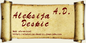 Aleksija Despić vizit kartica
